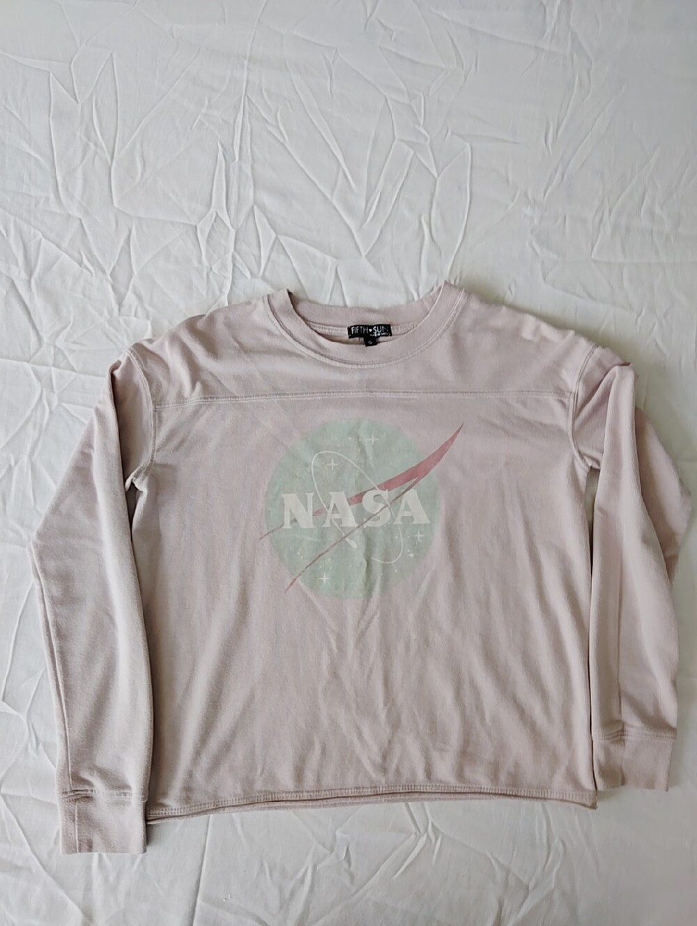 Fifth Sun Pale Pink NASA Crewneck Sweater Vintage 70s